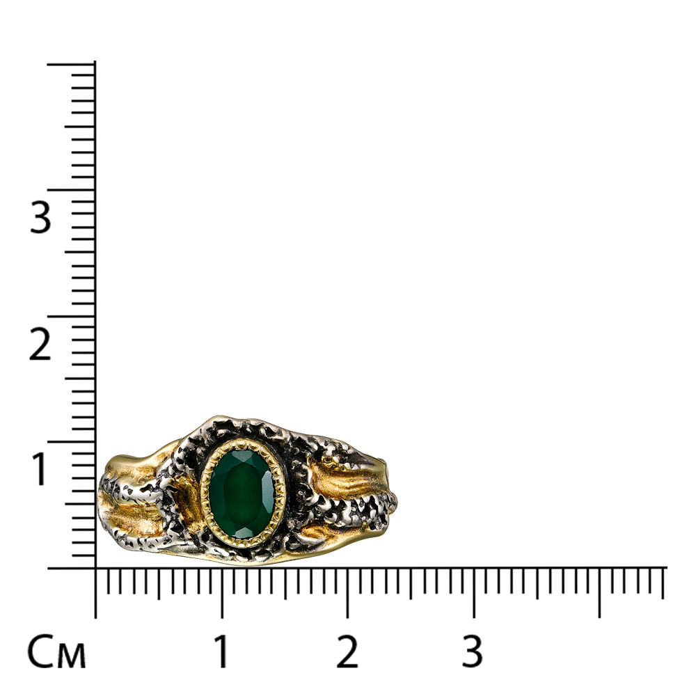 Серебряное кольцо 925 пробы; с чернением; вставки 1 Агат;