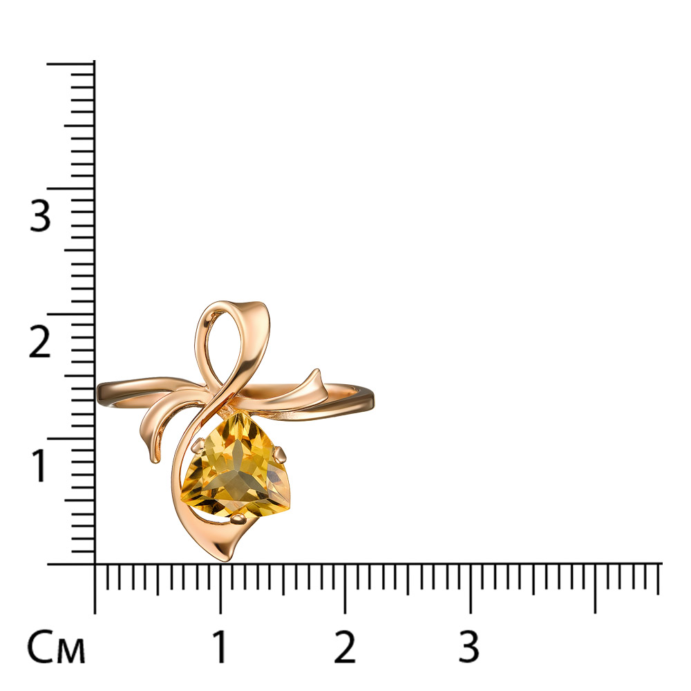 Серебряное кольцо 925 пробы; вставки 1 Цитрин;