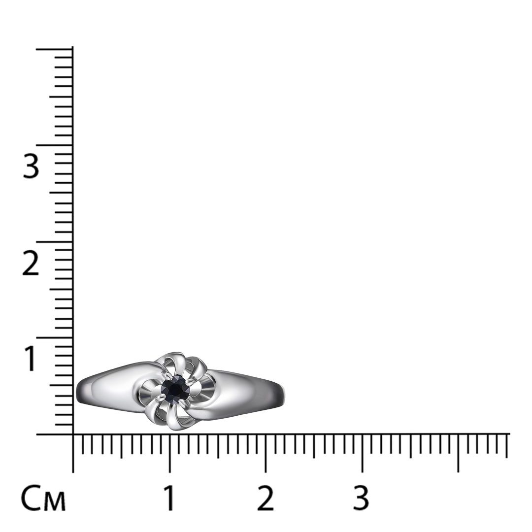 Кольцо из белого золота с сапфиром "Цветок"