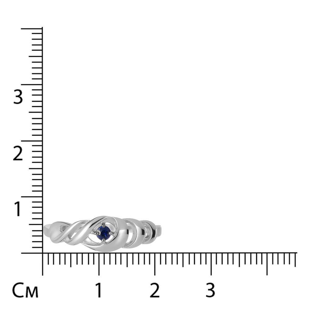 Серебряное кольцо 925 пробы; с эл.чернения;  вставки 1 Сапфир 2/2 0,078;