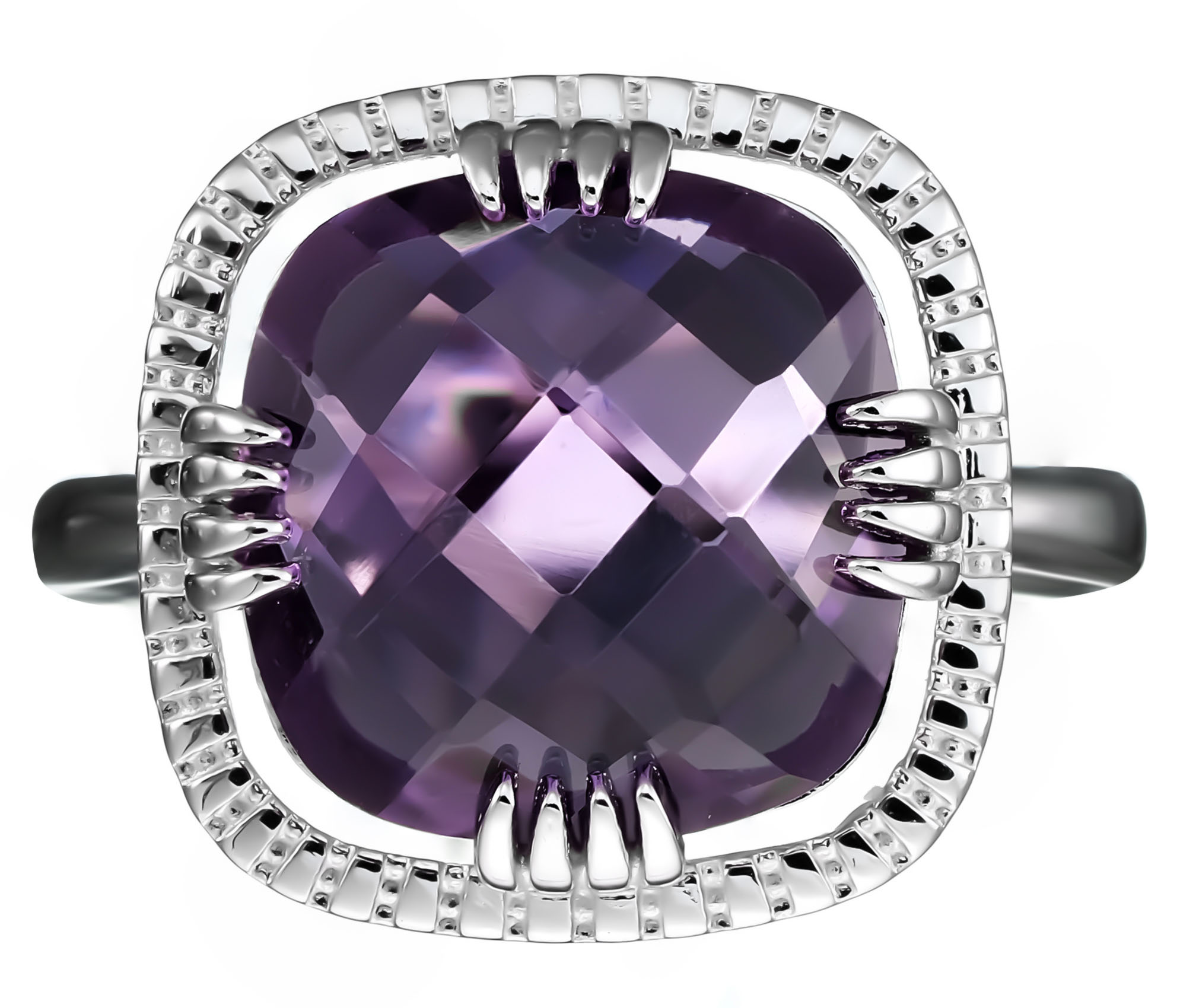 Серебряное кольцо 925 пробы; вставки 1 Аметист;