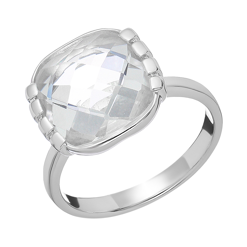 Серебряное кольцо 925 пробы; вставки 1 Горный хрусталь;