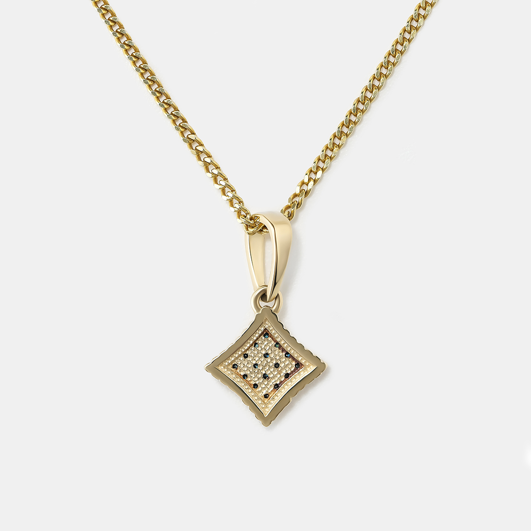 Подвеска из желтого золота с голубыми бриллиантами