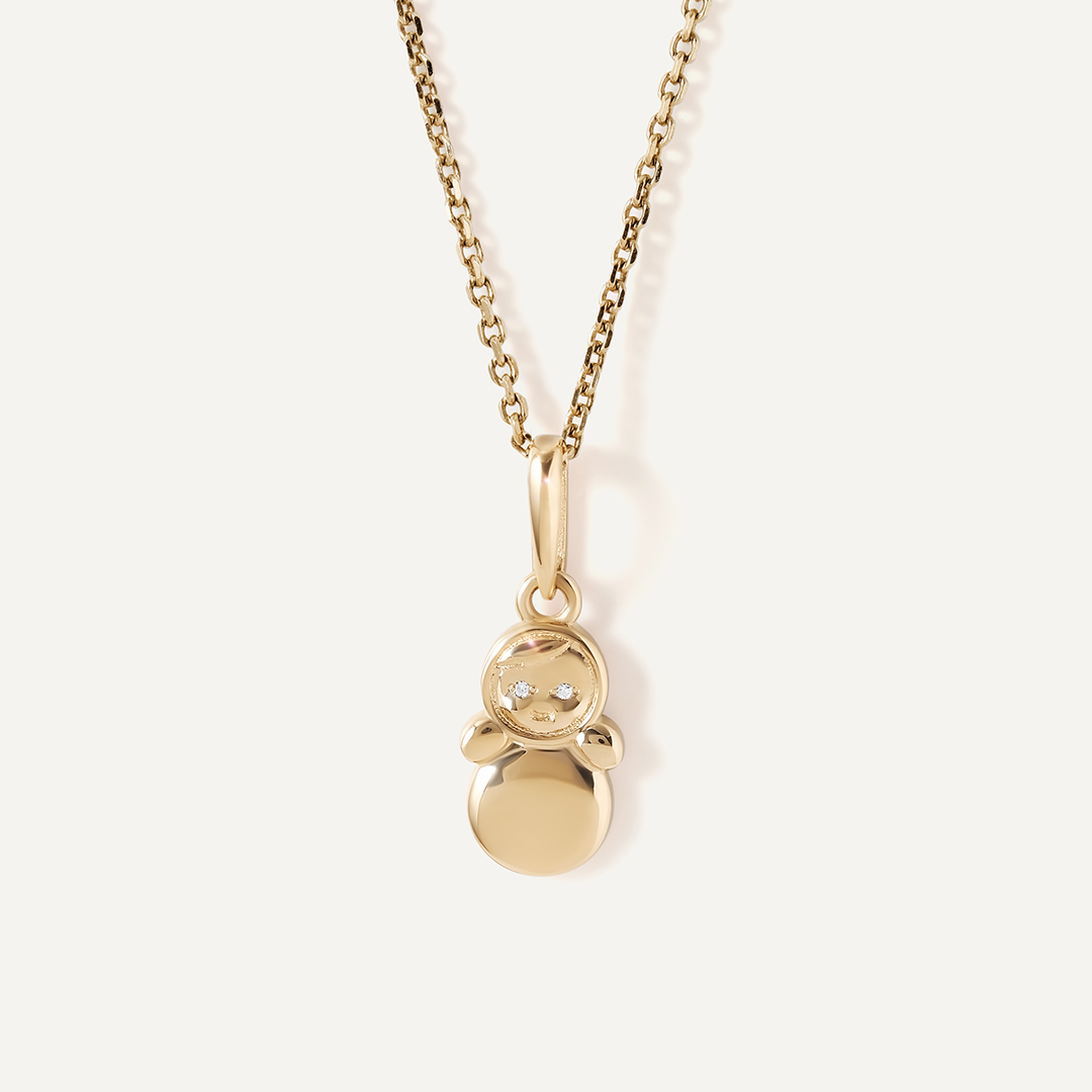 Подвеска из желтого золота с бриллиантами "Неваляшка"