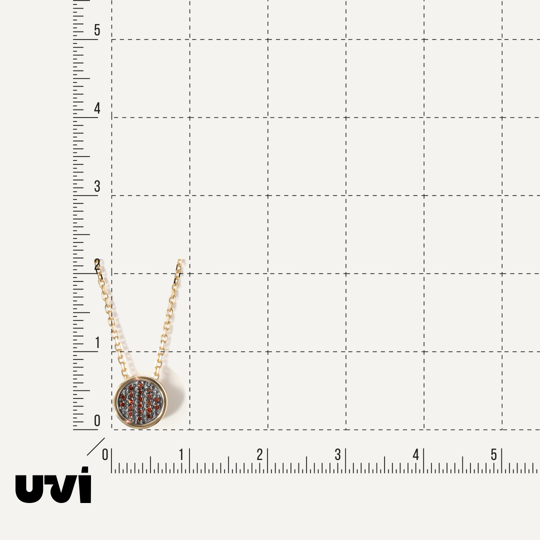 Подвеска из желтого золота с оранжевыми бриллиантами