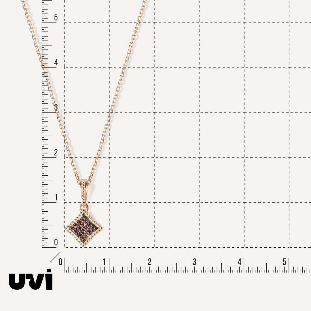 Подвеска из золота с оранжевыми бриллиантами