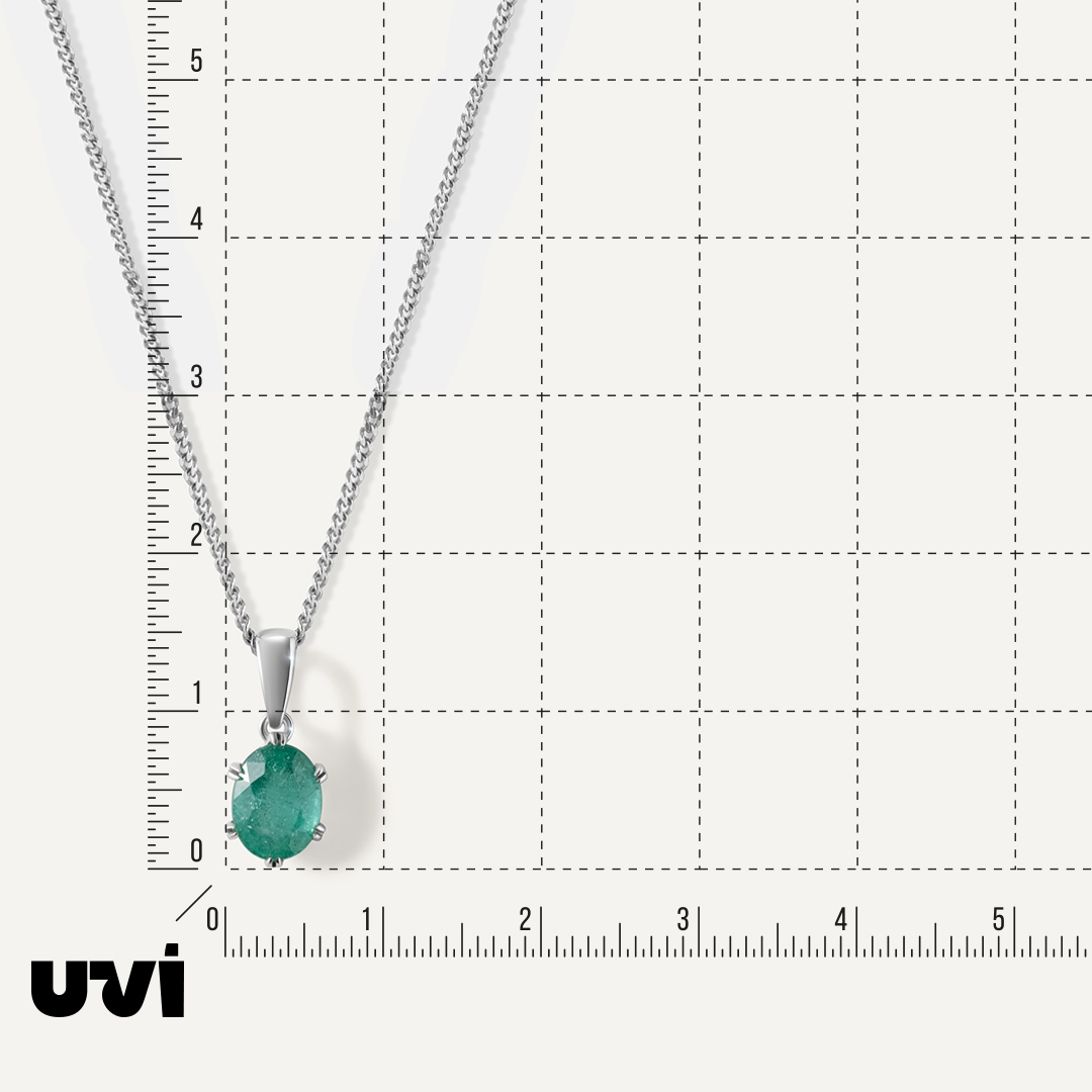 Подвеска из белого золота с изумрудом