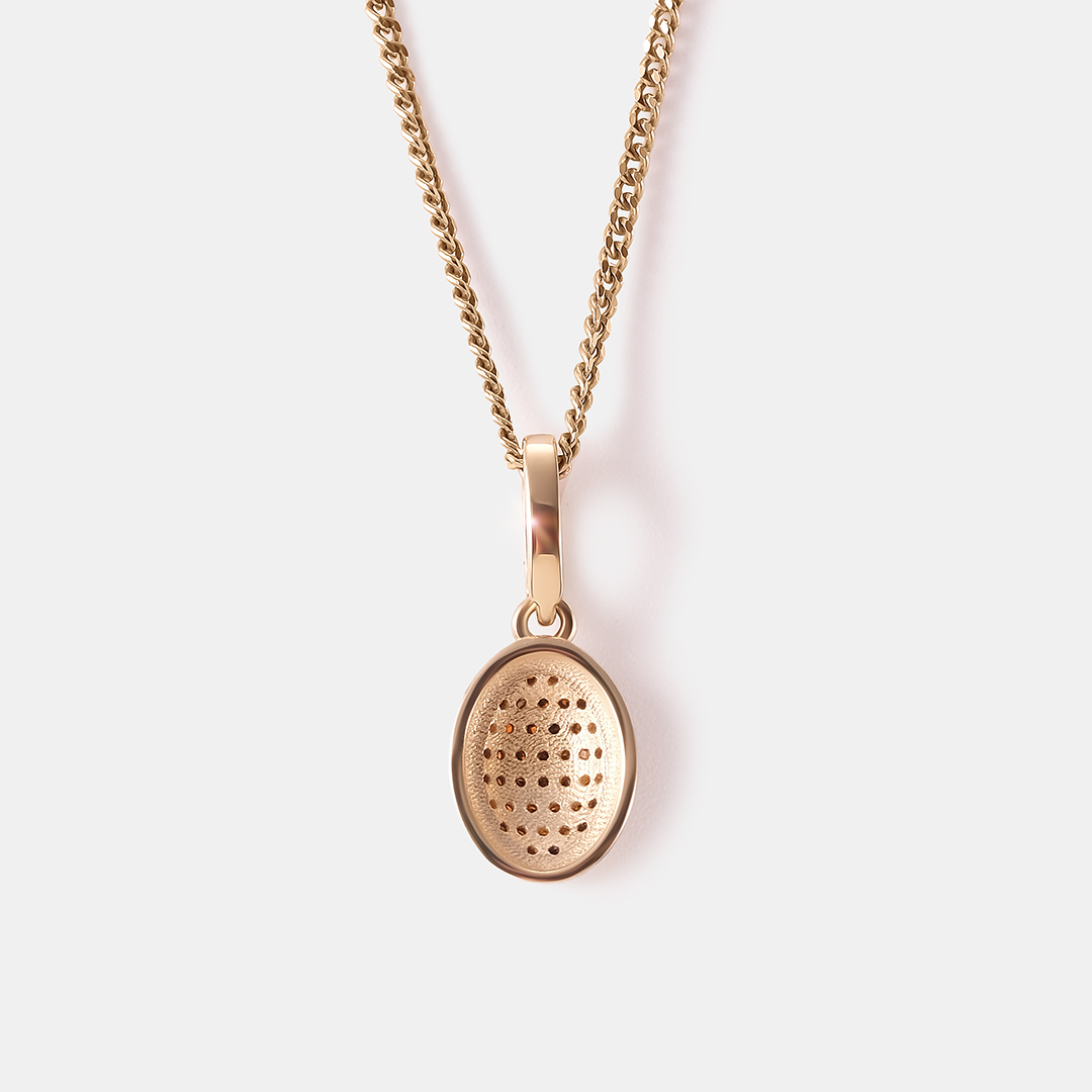 Подвеска из желтого золота с оранжевыми бриллиантами