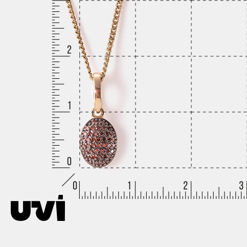 Подвеска из желтого золота с оранжевыми бриллиантами