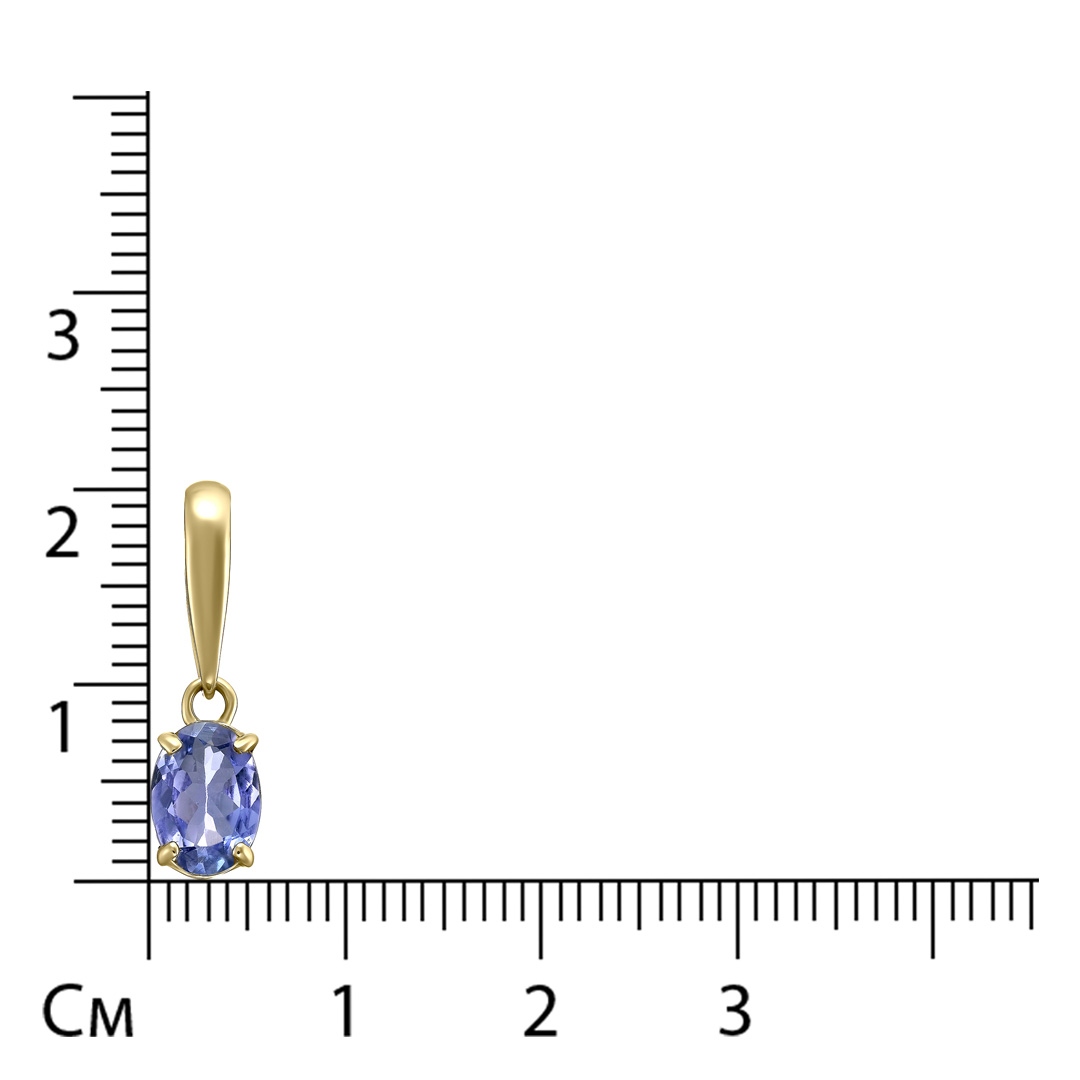 Подвеска из желтого золота с танзанитом