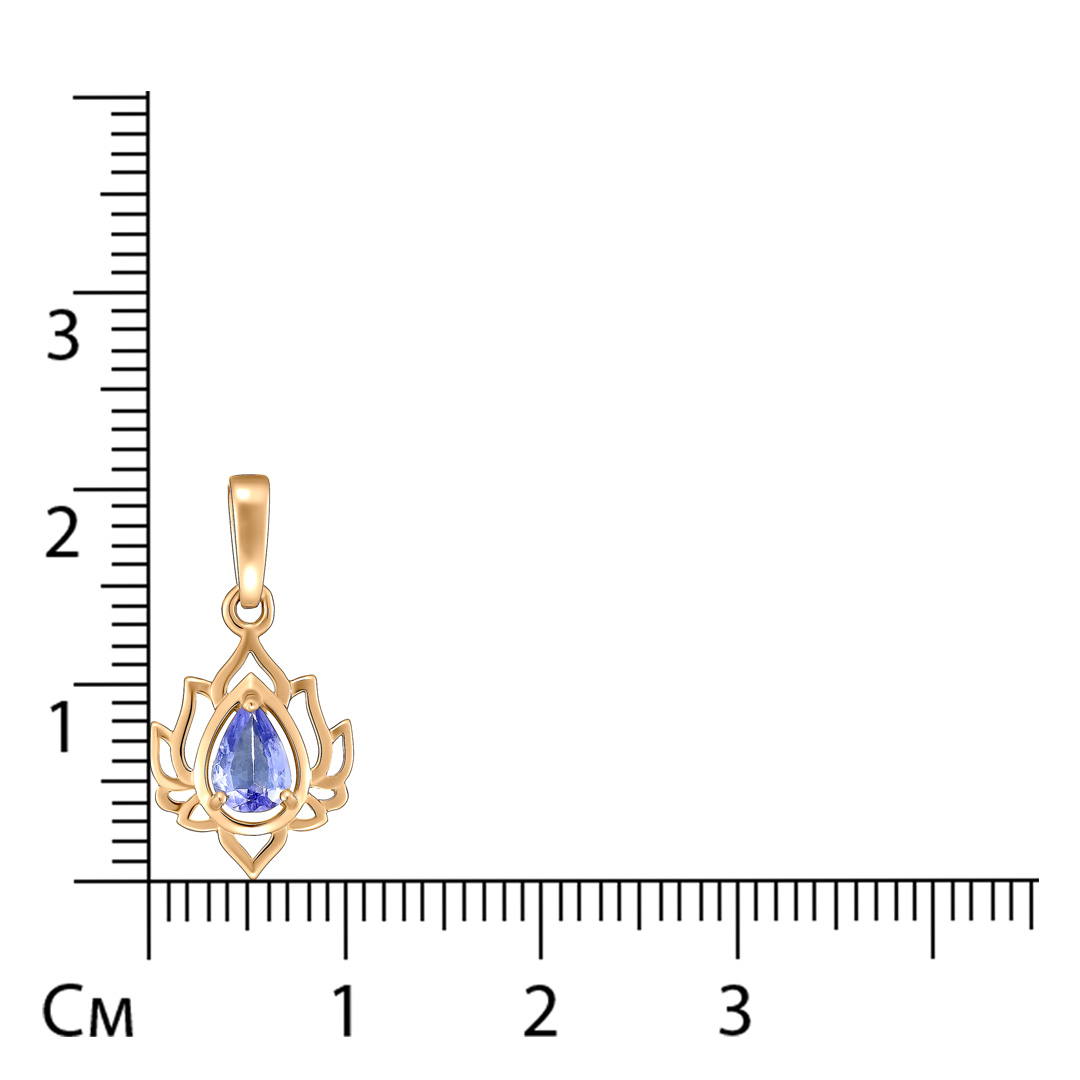 Подвеска из золота с танзанитом "Лотос"