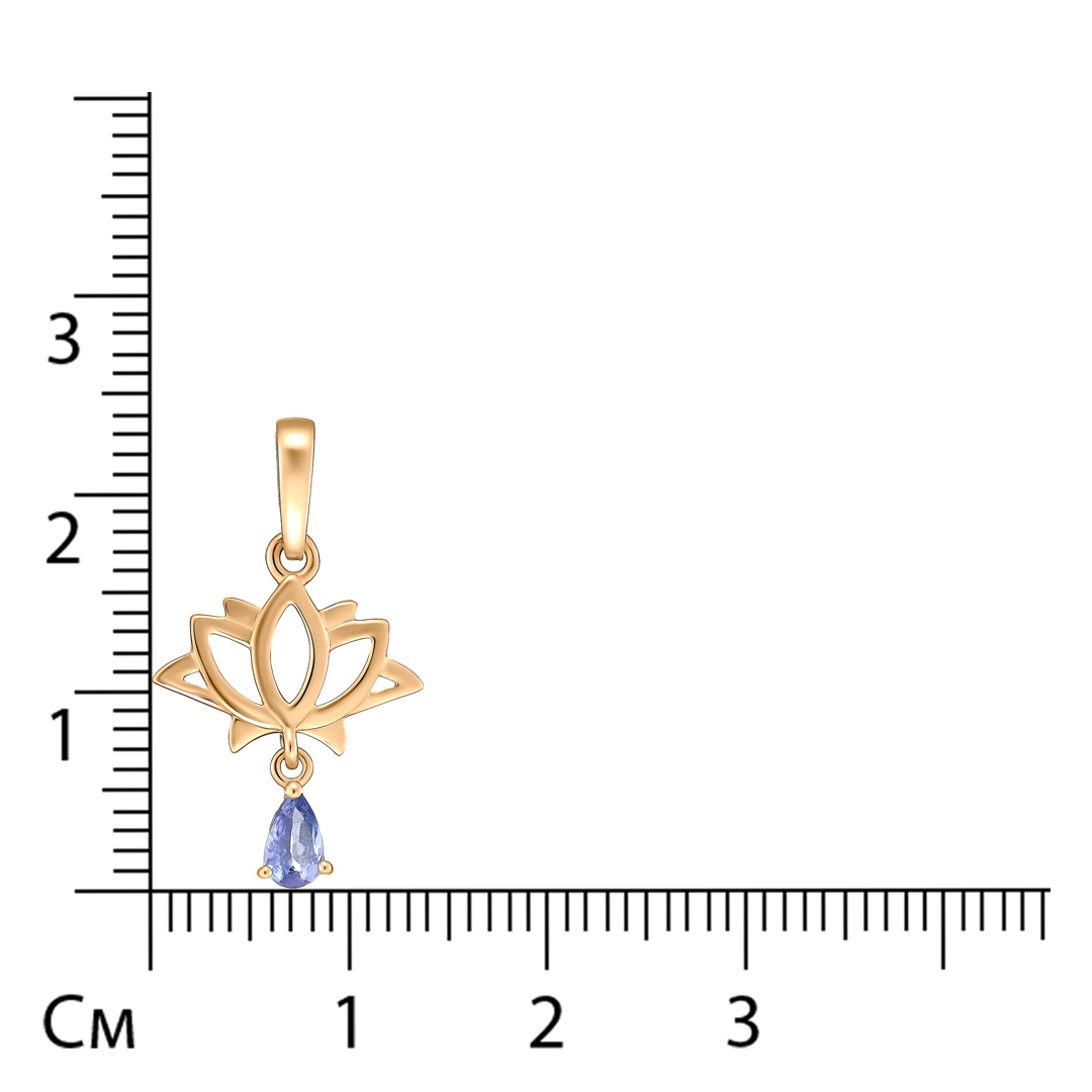 Подвеска из золота с танзанитом "Лотос"