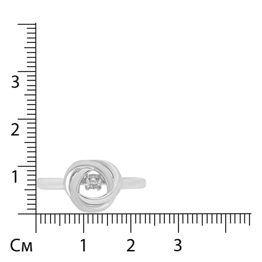 Серебряное кольцо с бриллиантом "Танцующий камень"