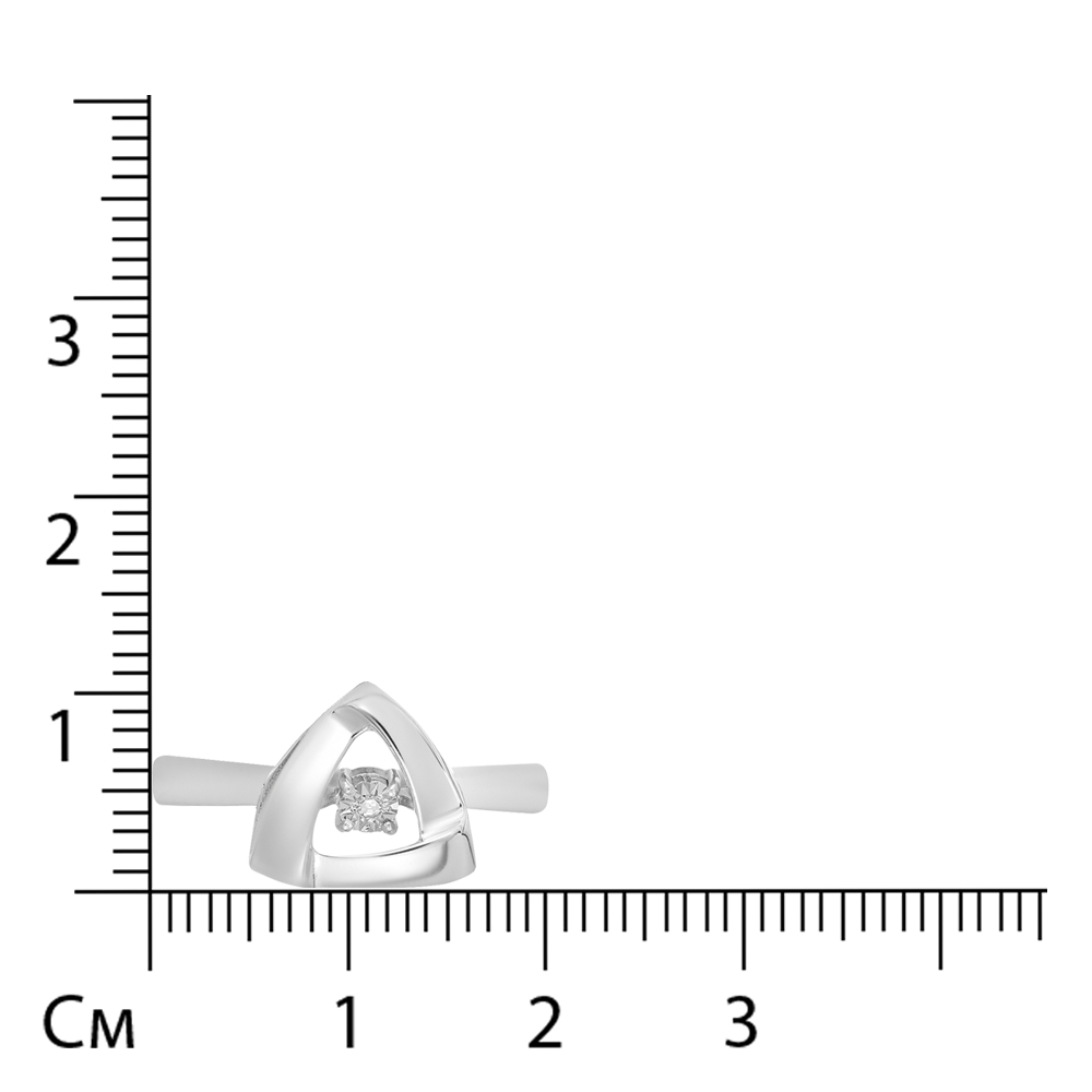 Серебряное кольцо с бриллиантом "Танцующий камень"