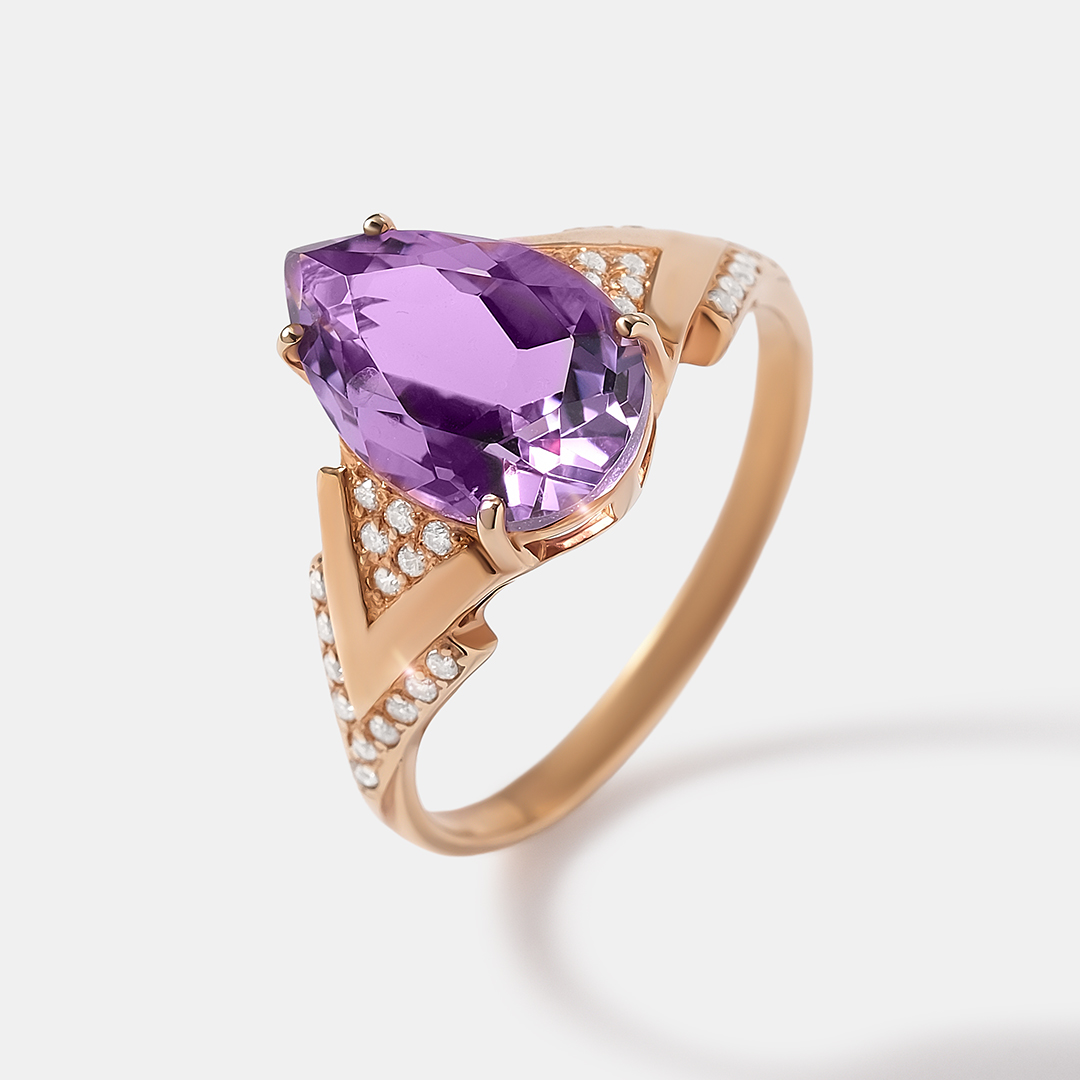 Серебряное кольцо с аметистом
