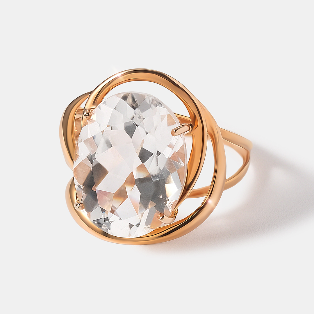 Серебряное кольцо с горным хрусталем