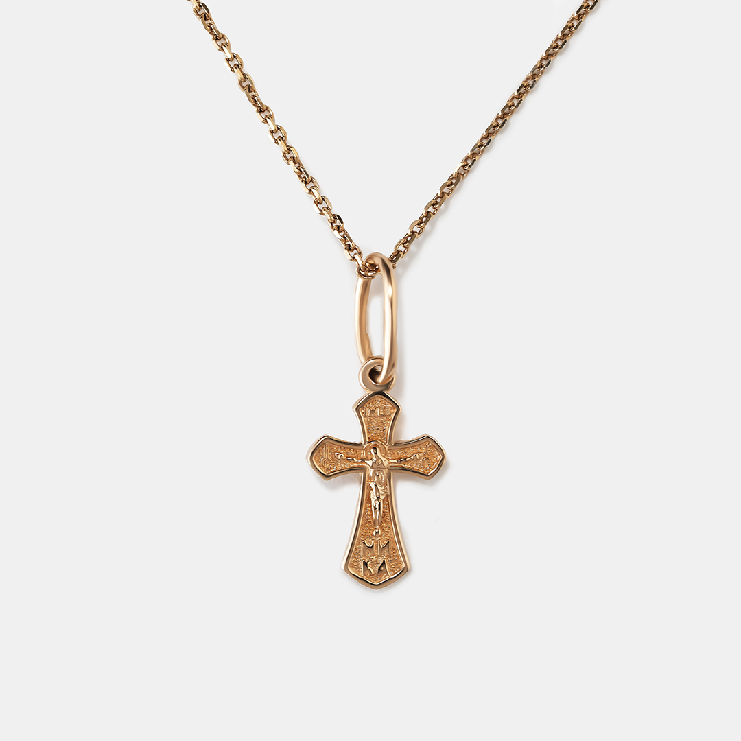 Подвеска-крест из желтого золота