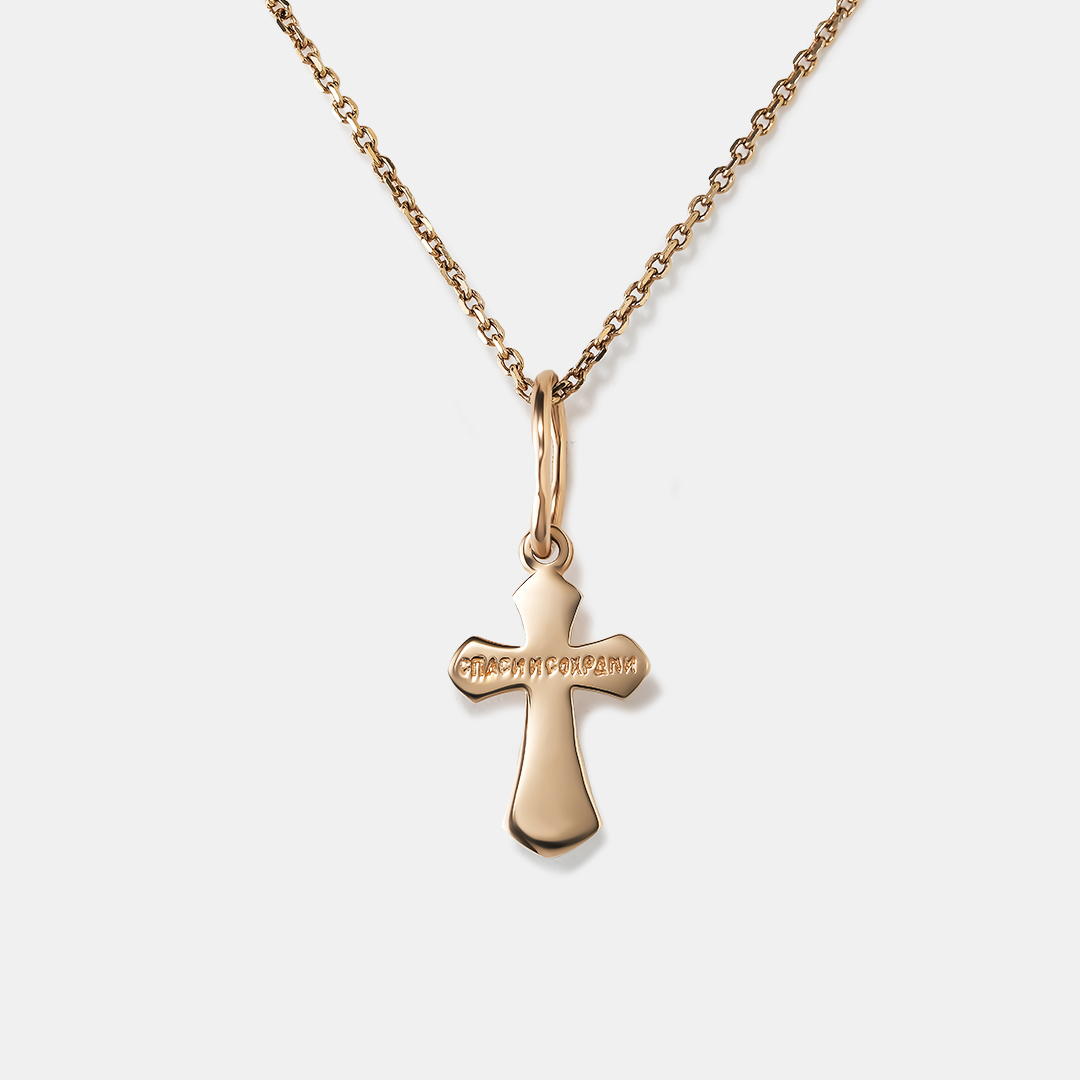 Подвеска-крест из желтого золота