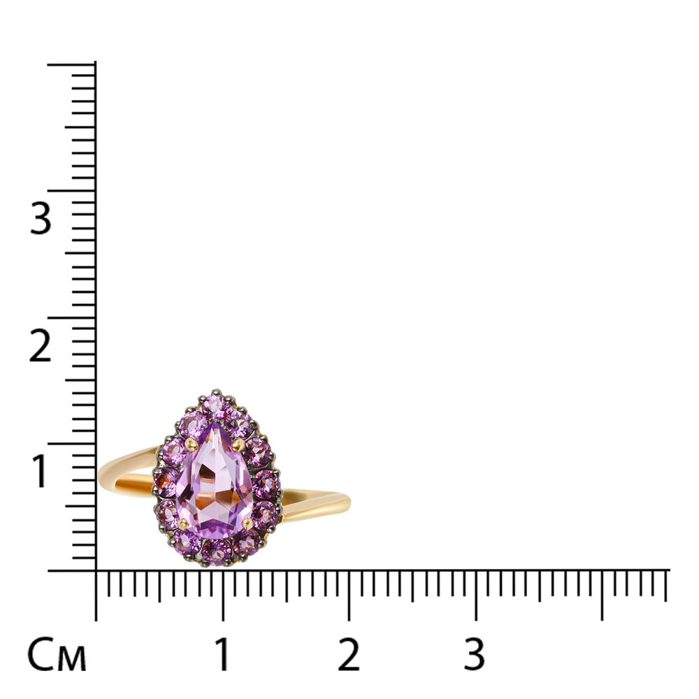 Серебряное кольцо с аметистами