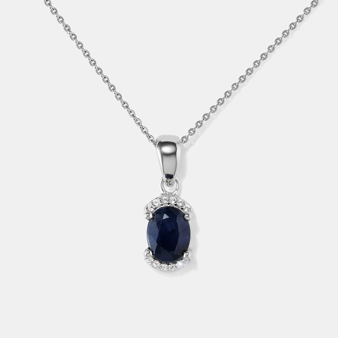 Серебряная подвеска с сапфиром