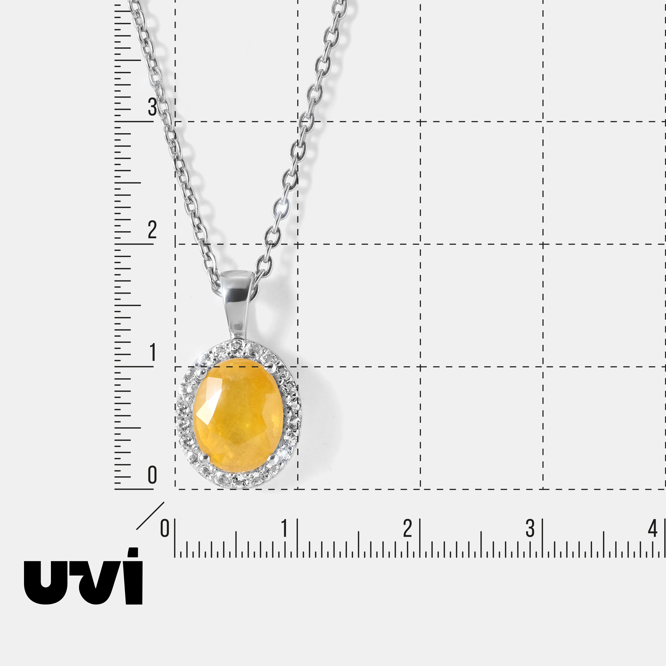 Серебряная подвеска с желтым сапфиром