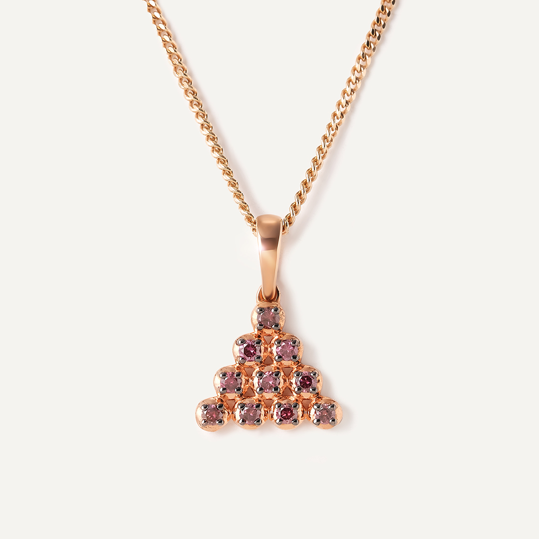 Серебряная подвеска с розовыми бриллиантами