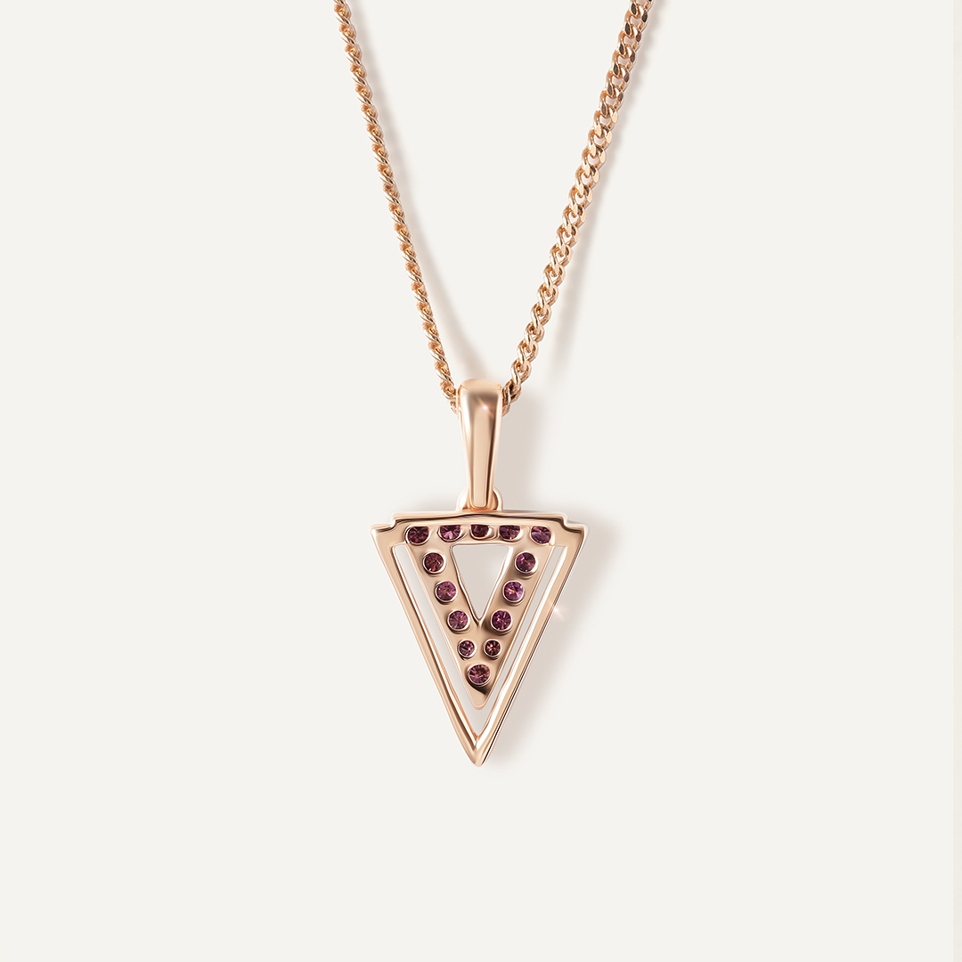 Серебряная подвеска с розовыми бриллиантами