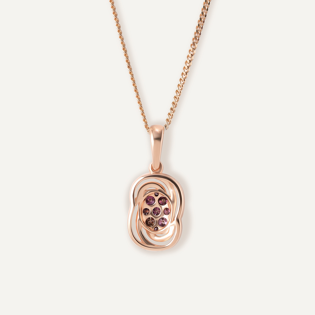 Серебряная подвеска с розовыми бриллиантами