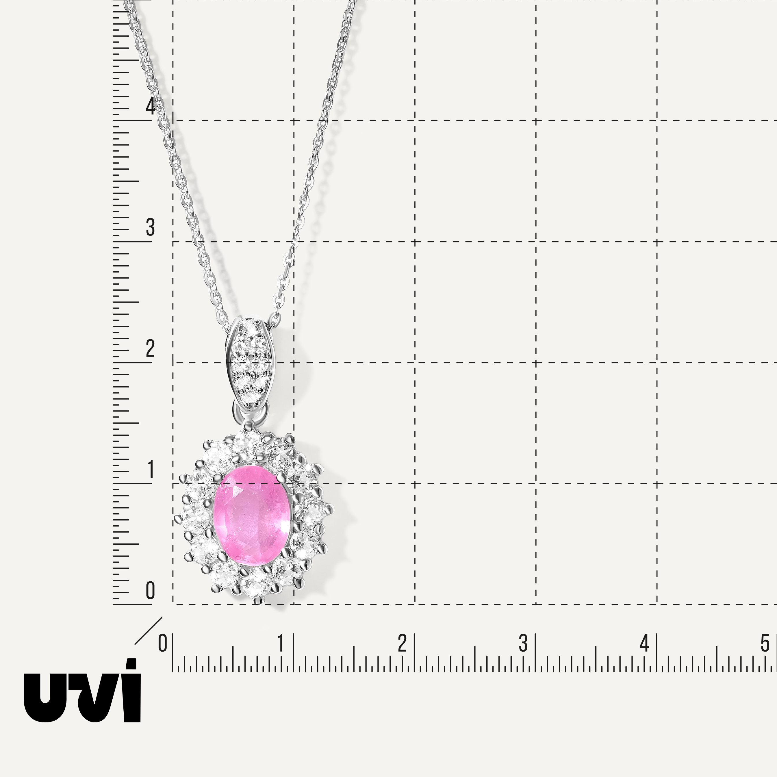 Серебряная подвеска с розовым сапфиром