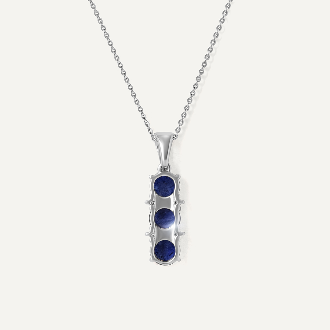 Серебряная подвеска с сапфирами