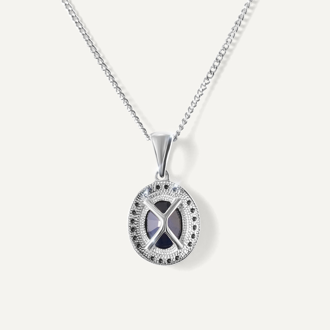 Серебряная подвеска с сапфиром