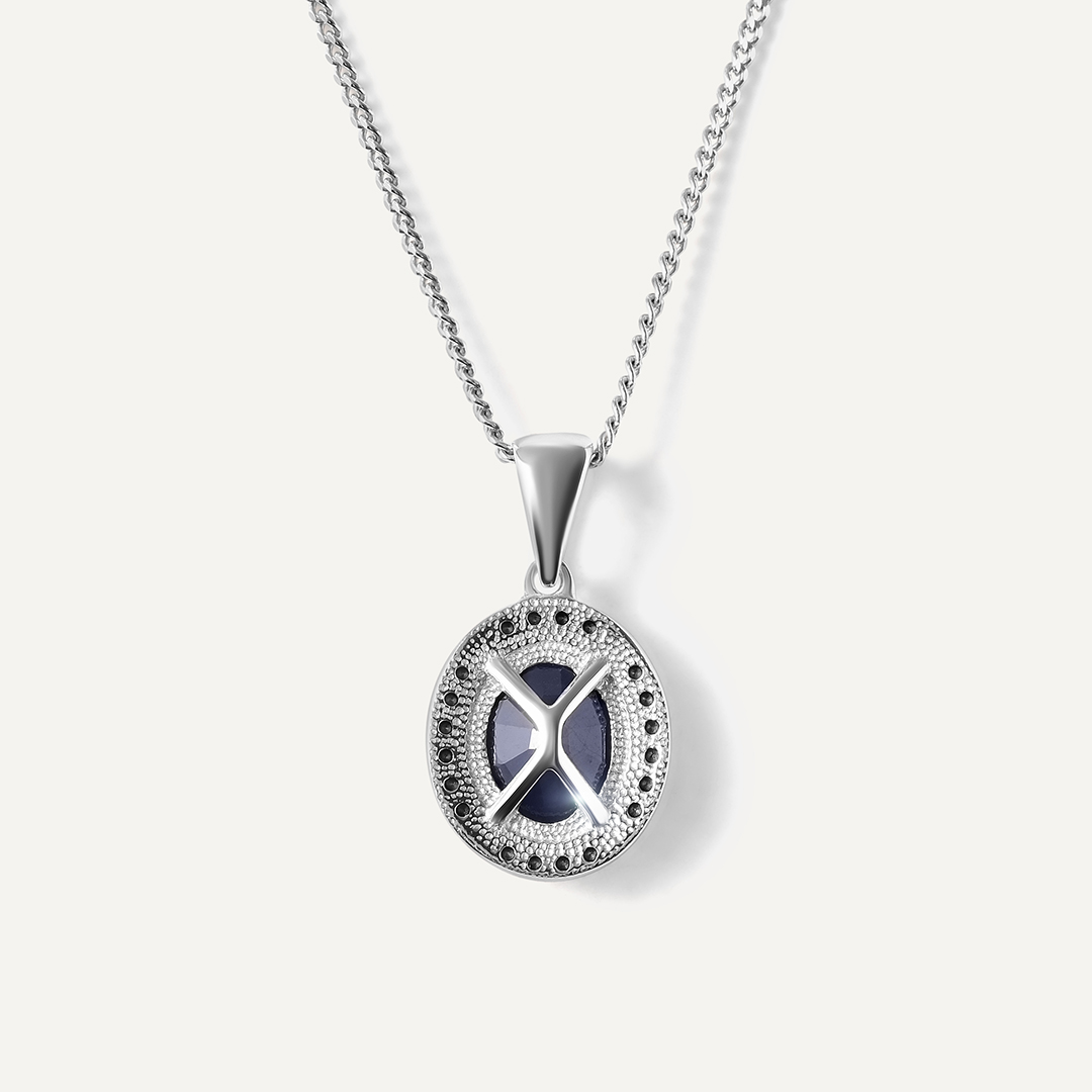 Серебряная подвеска с сапфиром