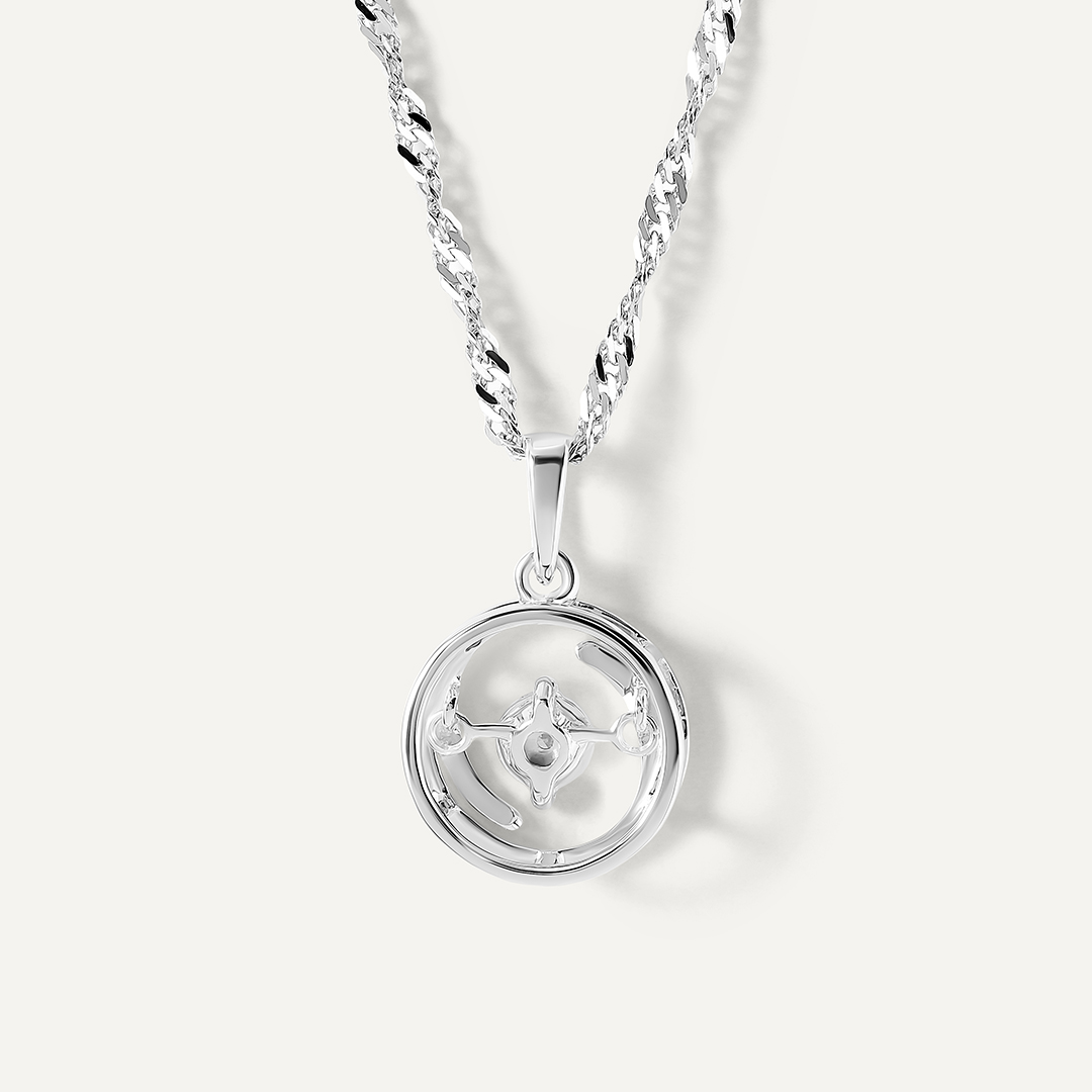 Серебряная подвеска с бриллиантом "Танцующий камень"