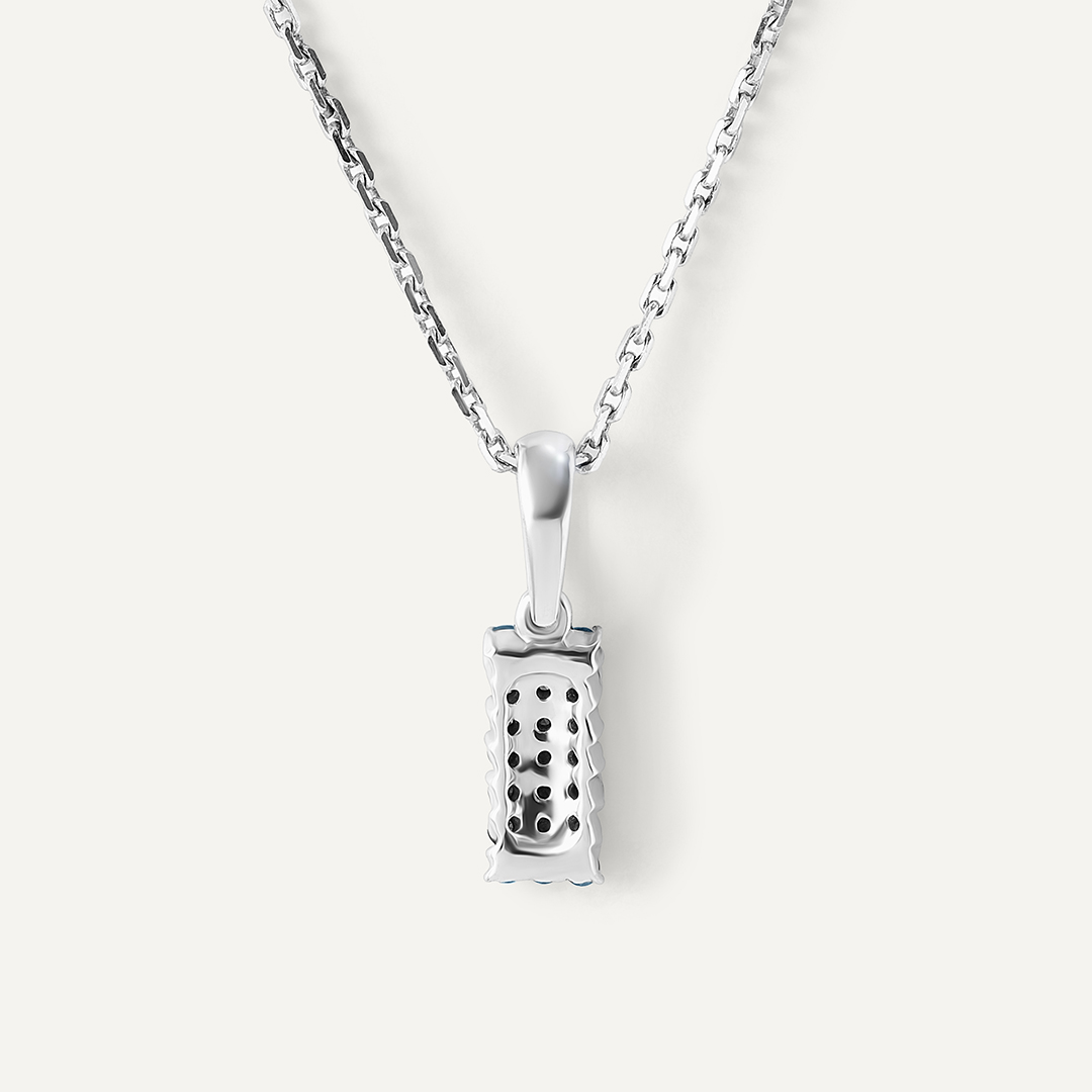 Серебряная подвеска с цветными бриллиантами