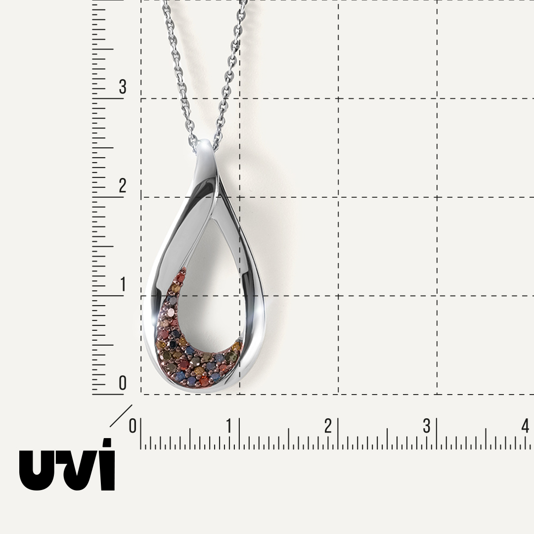 Серебряная подвеска с цветными бриллиантами