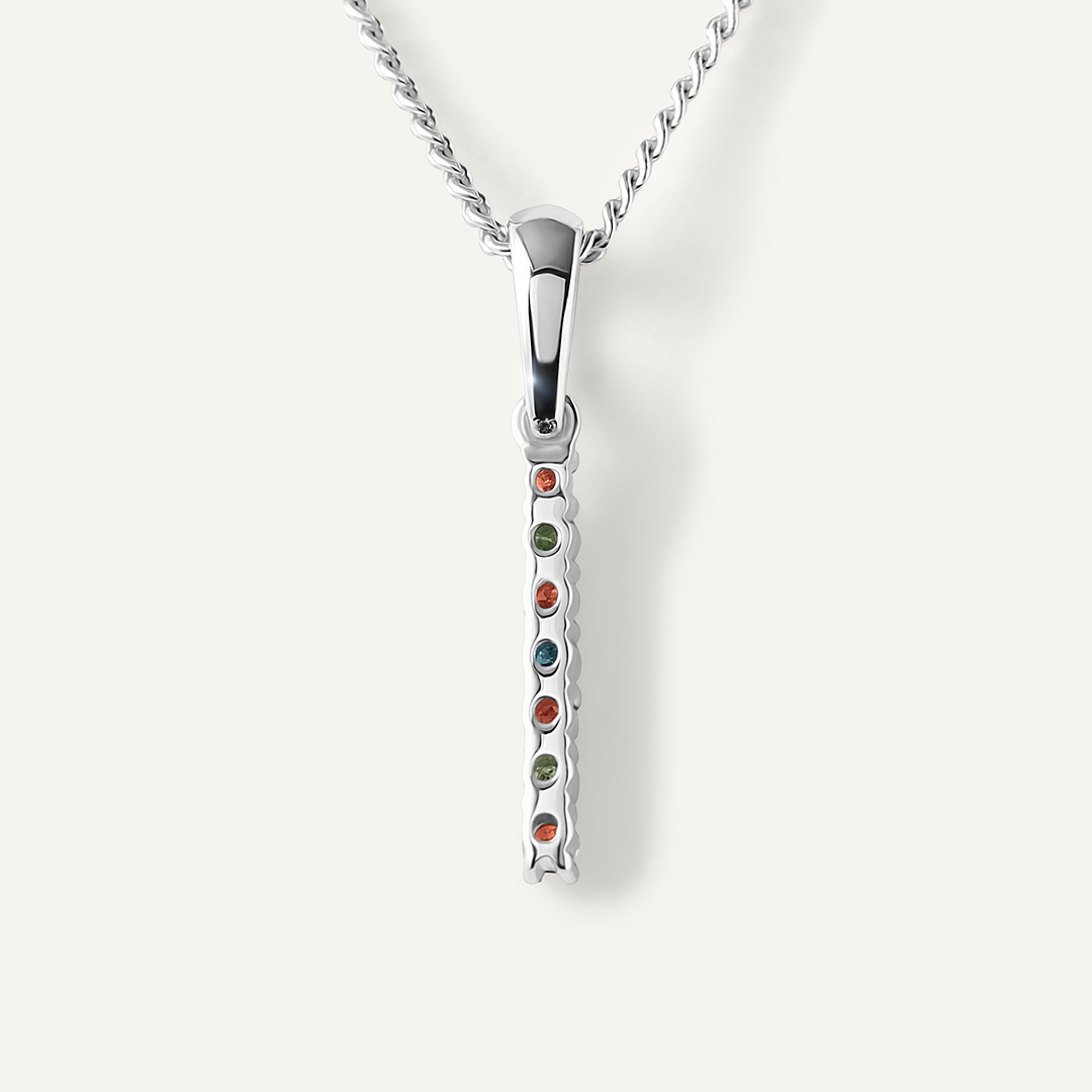 Серебряная подвеска с цветными бриллиантами