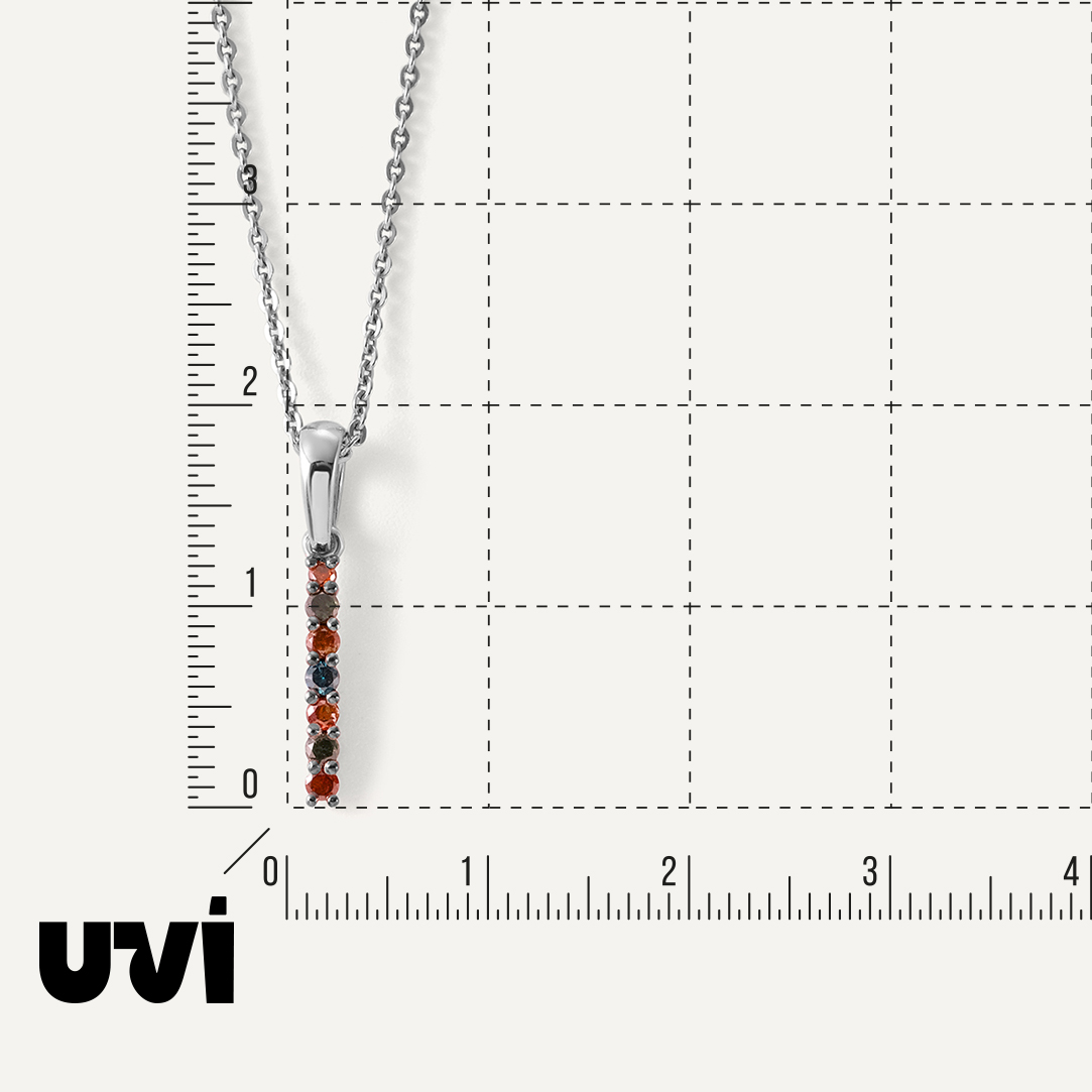 Серебряная подвеска с цветными бриллиантами