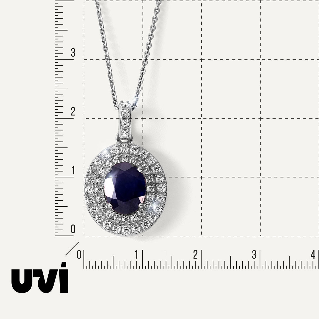 Серебряная подвеска с сапфиром