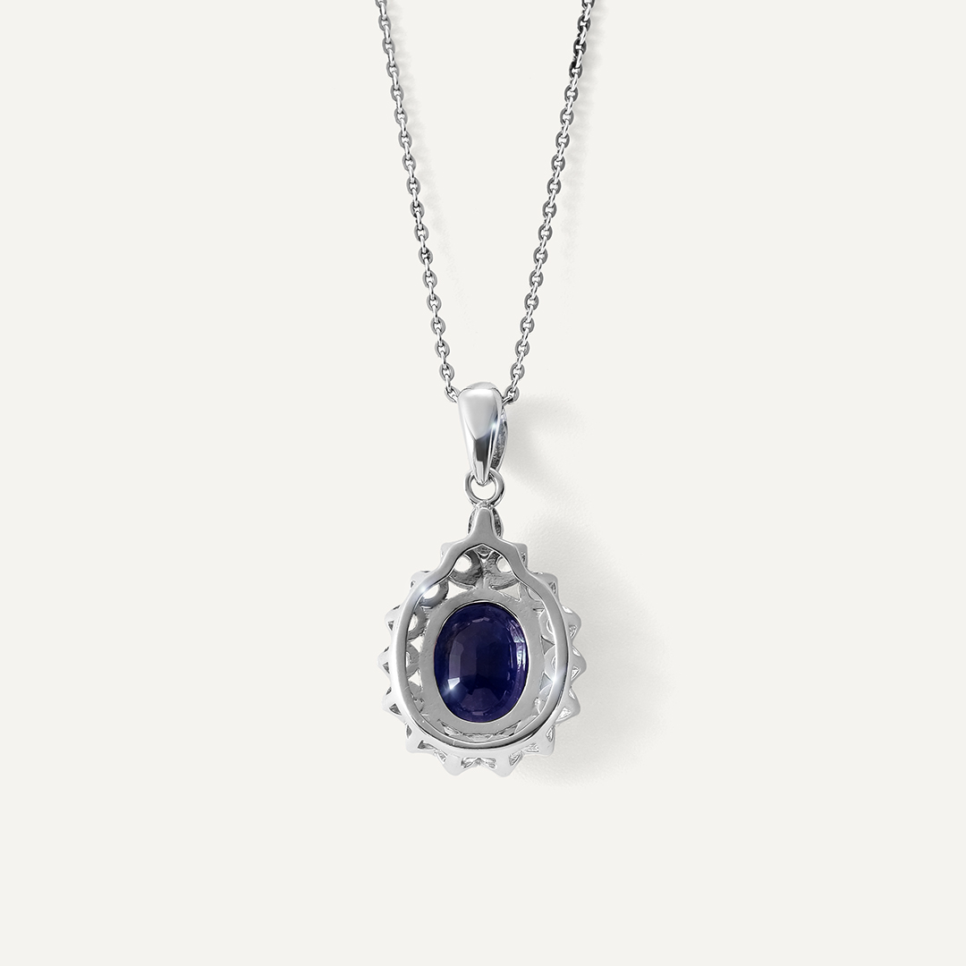 Серебряная подвеска с сапфиром