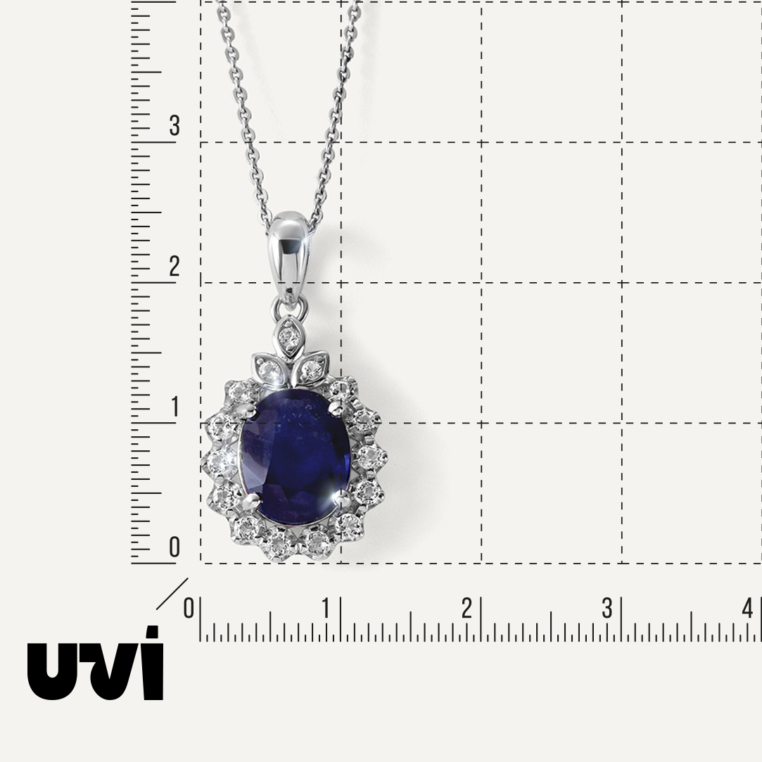 Серебряная подвеска с сапфиром