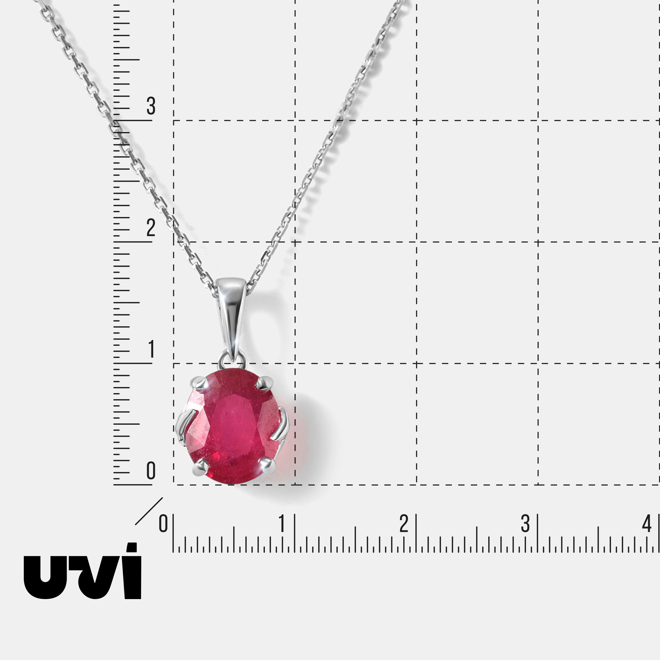 Серебряая подвеска с рубином