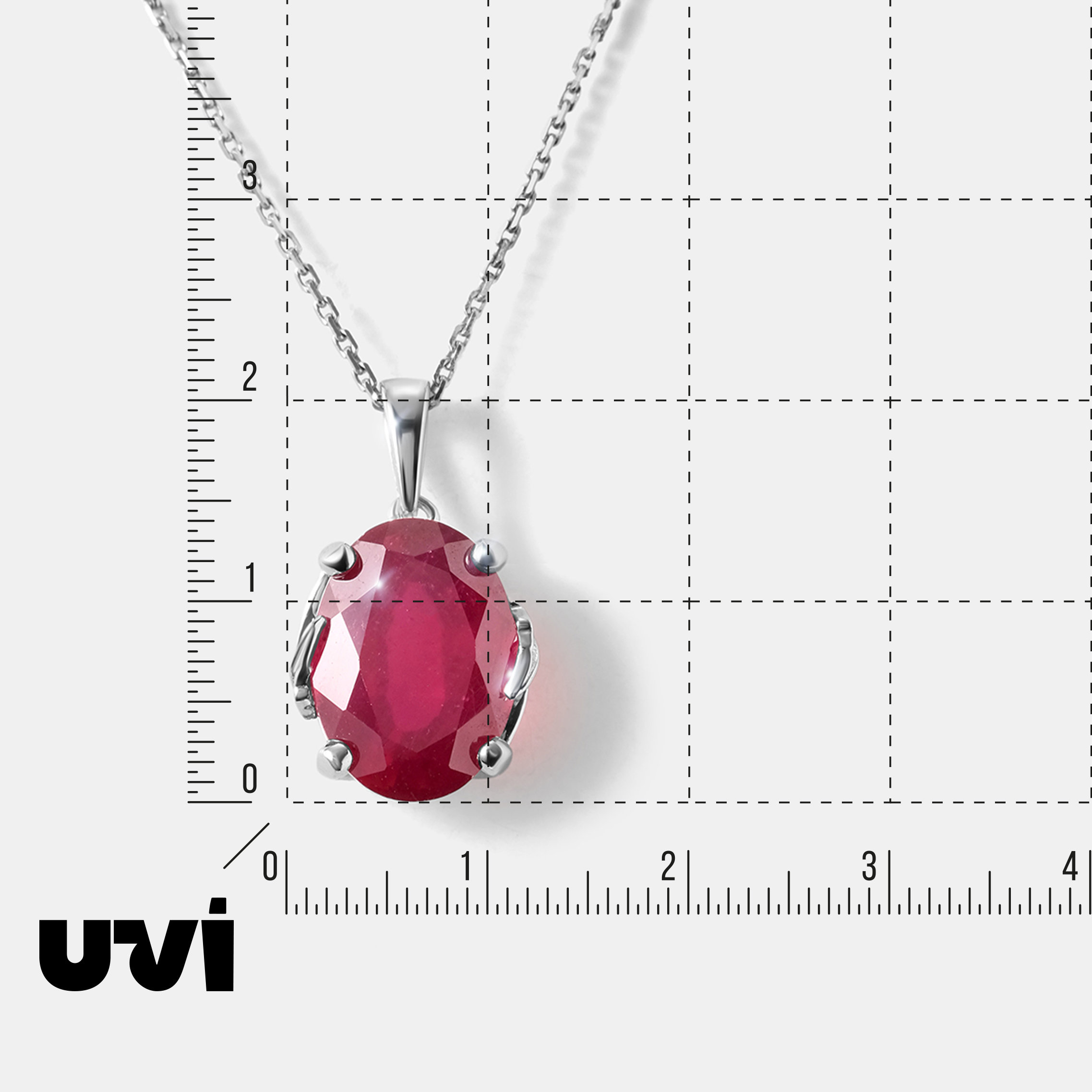 Серебряная подвеска с рубином