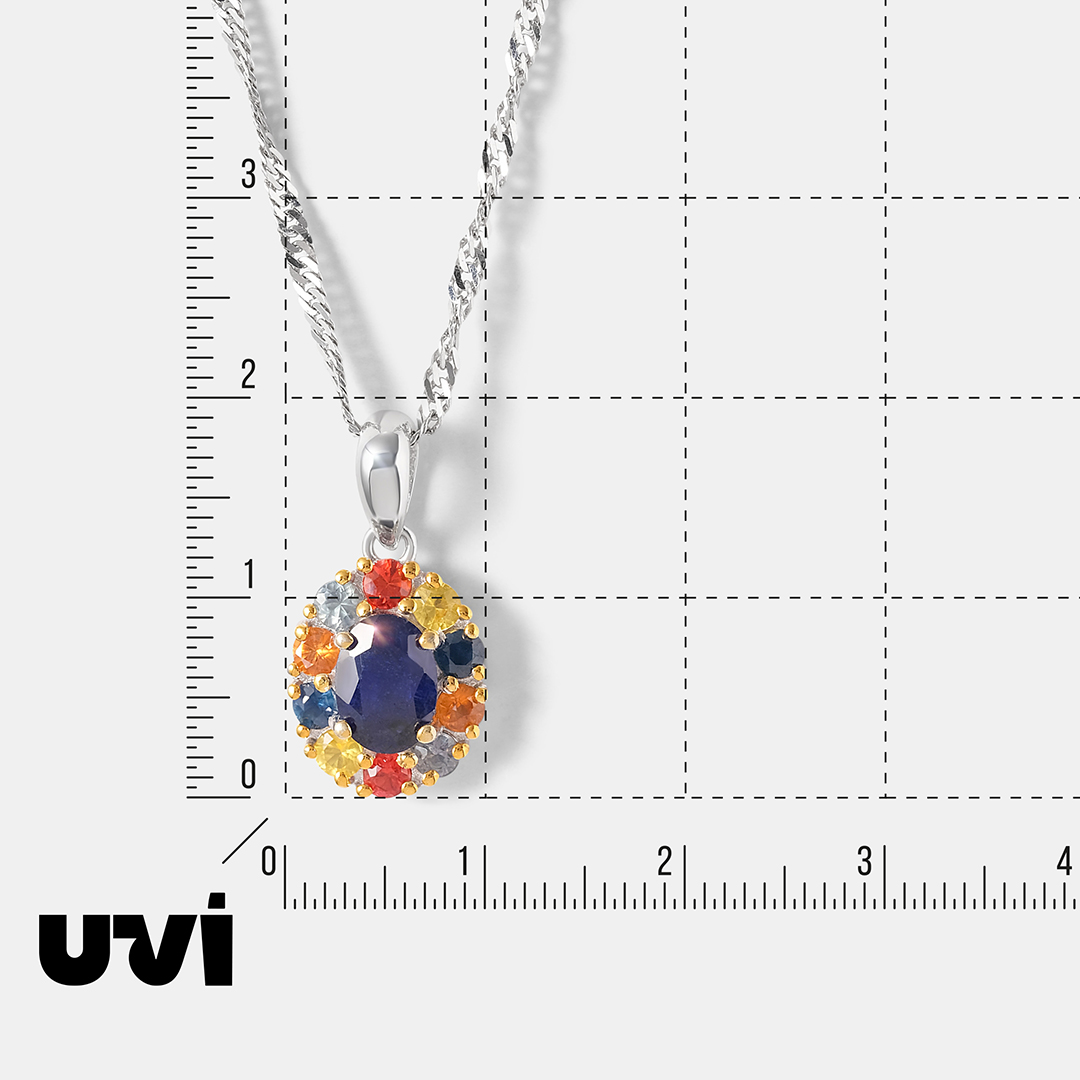 Серебряная подвеска с сапфиром