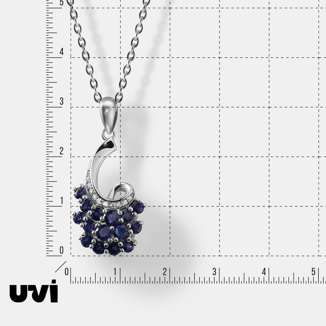 Серебряная подвеска с сапфирами