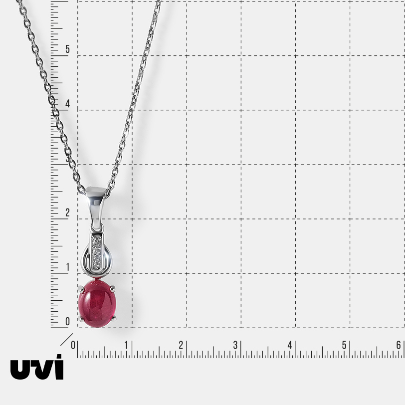 Серебряная подвеска с рубином