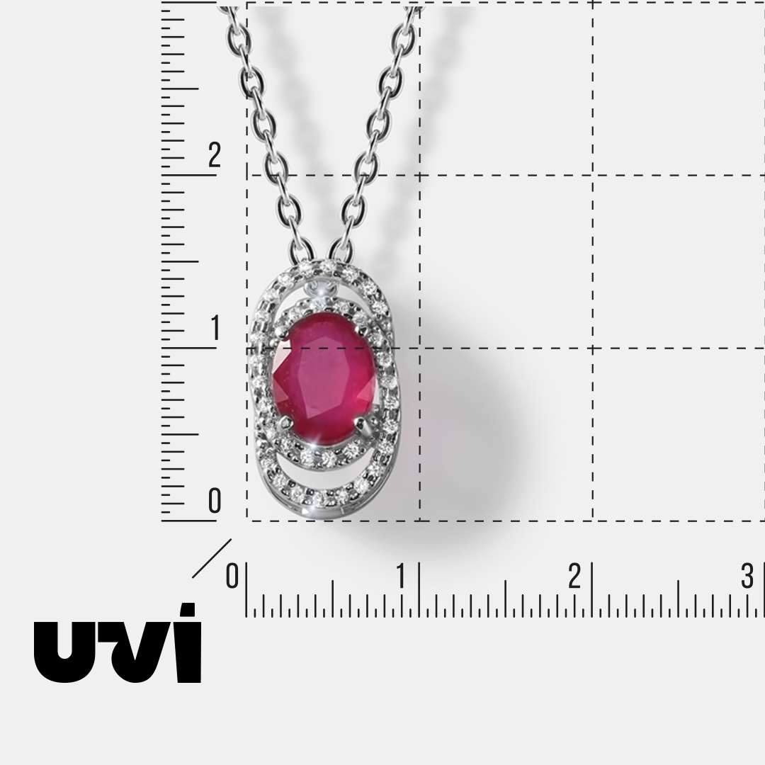 Серебряная подвеска с рубином