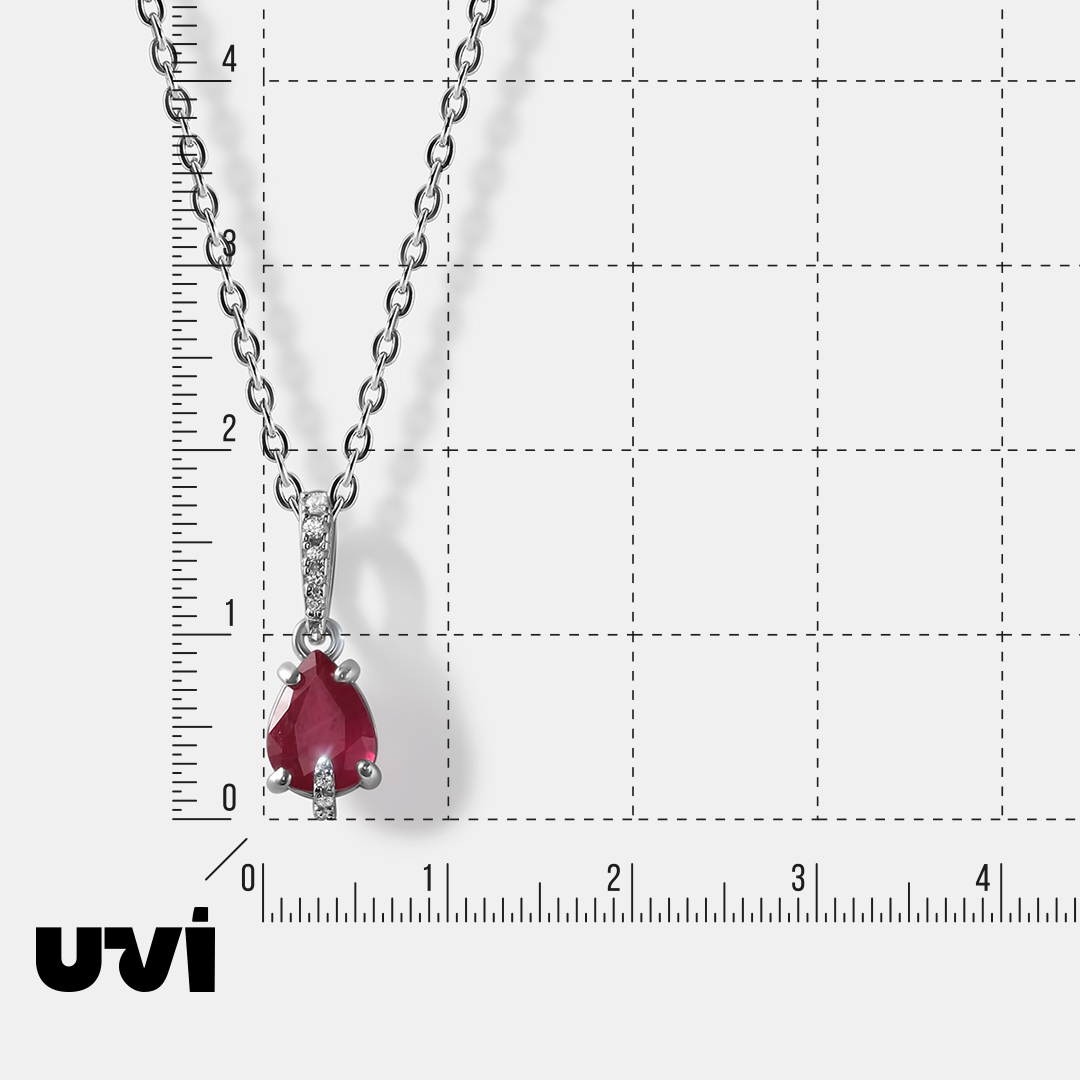 Серебряная подвеска с рубином