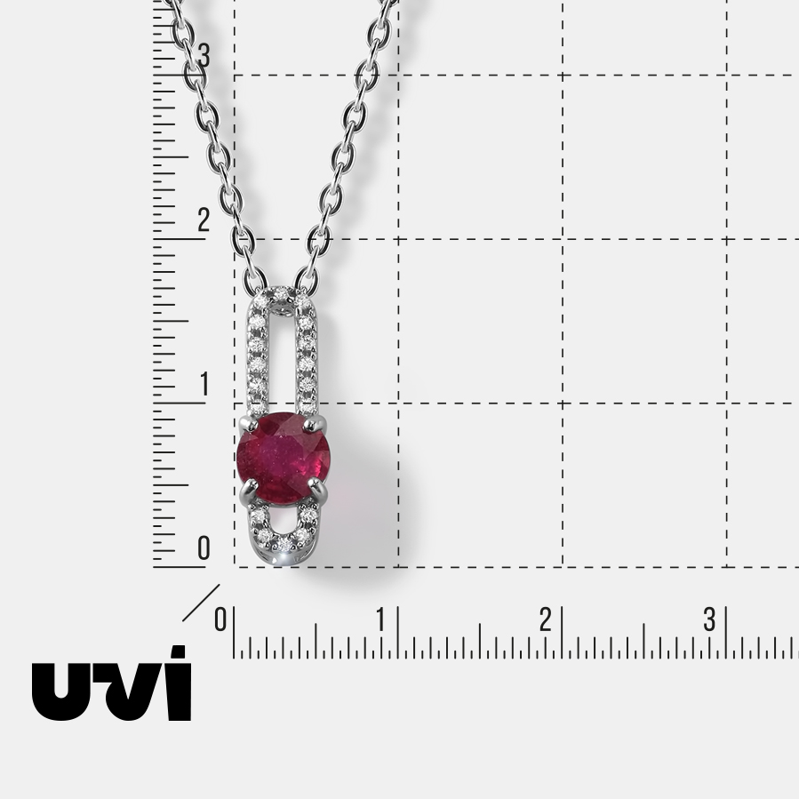 Серебряная подвеска с рубином