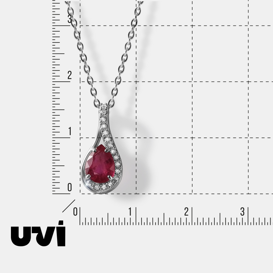Серебряная подвеска с рубином