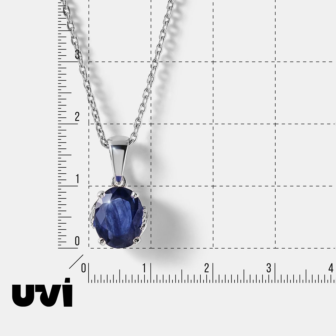 Серебряная подвеска с сапфиром